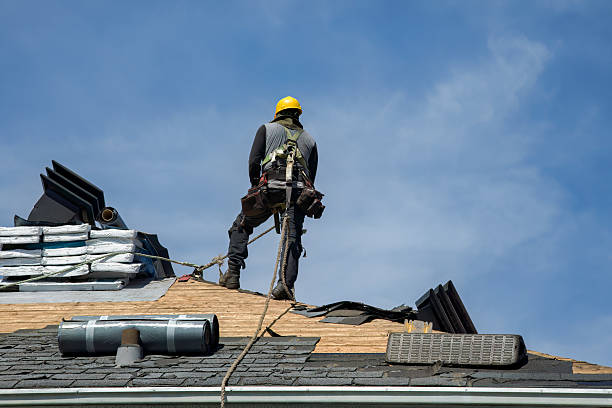 Professional Gutter Installation technician working in Little Rock, IA